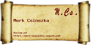 Merk Csinszka névjegykártya